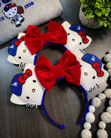 Dodger Kitty Ears / Red Bow