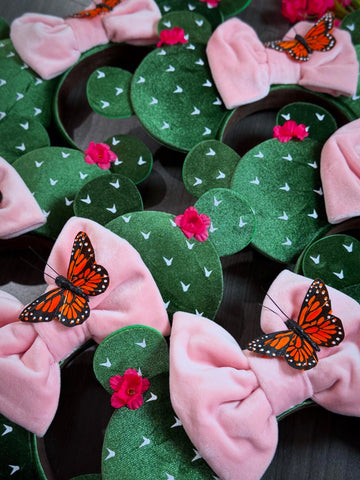 Cactus/ Pink Bow Ears