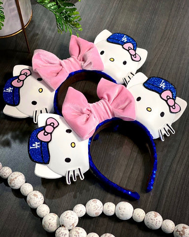 Dodger Kitty Ears / Pink Bow