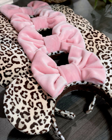 Cheetah Pink Bow/ Ears